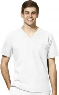 MEN'S V-NECK TOP WHITE XL