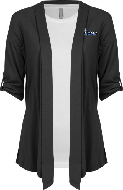 North Central Michigan Womens Drape Front Cardigan Sweater NCMC with Mascot - ONLINE ONLY